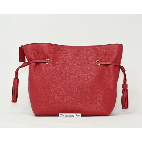 COACH ANDY Crossbody Shoulder Bag Red Apple Leather Chunky Chain CE555 NWT $428 - Picture 4 of 9